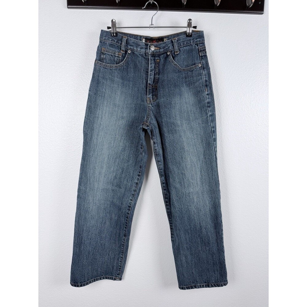 Rare Micros Y2K Baggy Skater Jeans Tag 16 Waist 27.5 Dark Wash Streetwear